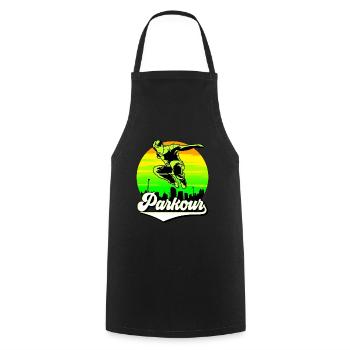 Parkour Freerunner Traceur Le Parcour parkourshirt - Tablier de cuisine - noir - Devant - AI Model Male 185 dark (185cm)