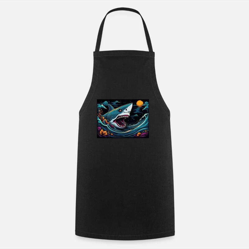 SHARK - Cooking Apron - black