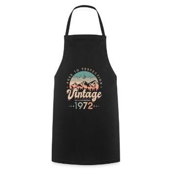 1972 Vintage anniversary 51 years - Cooking Apron - black - Front - AI Model Male 185 dark (185cm)