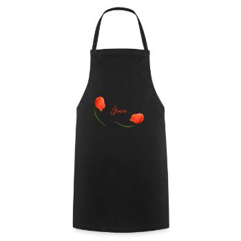 Zwillinge Mohn Klatschmohn Sternzeichen Zwillinge - Kochschürze - Schwarz - Vorne - AI Model Male 185 dark (185cm)