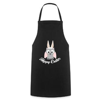 Frohe Ostern Eule Uhu - Kochschürze - Schwarz - Vorne - AI Model Male 185 dark (185cm)