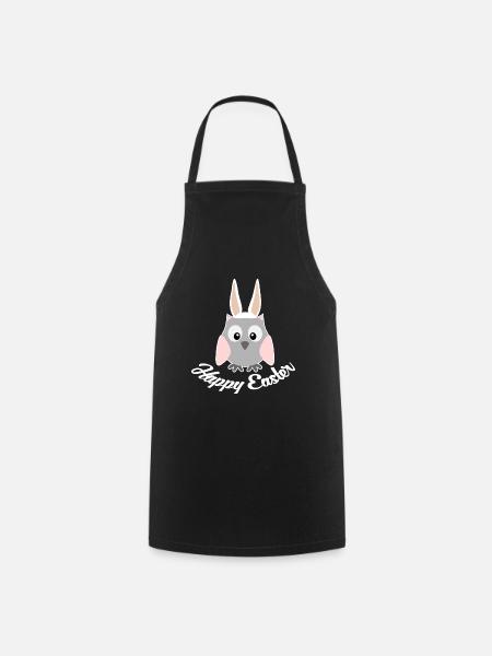Happy Easter owl eagle owl - Cooking Apron - black