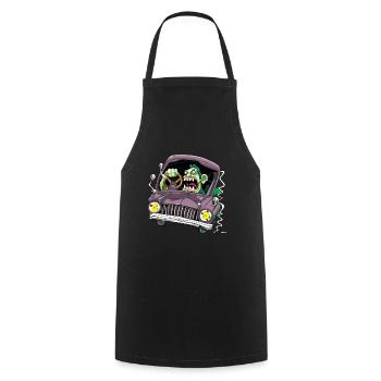 zombie conduire une voiture - Tablier de cuisine - noir - Devant - AI Model Male 185 dark (185cm)