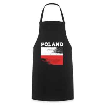 Poland Polish - Cooking Apron - black - Front - AI Model Male 185 dark (185cm)