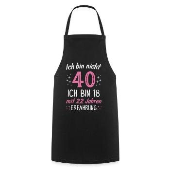 40. Geburtstag Lustig 40 Jahre Geburtstagsgeschenk - Kochschürze - Schwarz - Vorne - AI Model Male 185 dark (185cm)