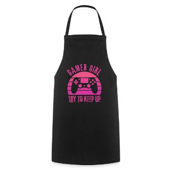 Gamer Girl essaie de suivre - Tablier de cuisine - noir - Devant - AI Model Male 185 dark (185cm)