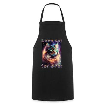 Maine Coon Magic: Love Forever...! - Cooking Apron - black - Front - AI Model Male 185 dark (185cm)