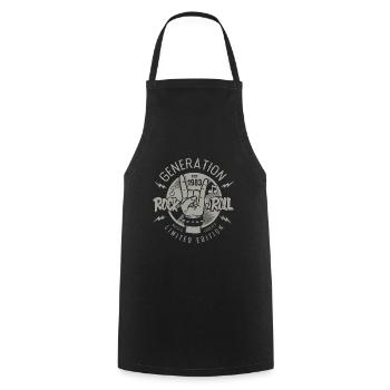 1983 Anniversaire 40 ans 40 E anniversaire - Tablier de cuisine - noir - Devant - AI Model Male 185 dark (185cm)