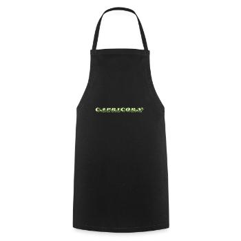Logo "Capricorne" - Tablier de cuisine - noir - Devant - AI Model Male 185 dark (185cm)