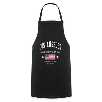 Los Angeles - Kochschürze - Schwarz - Vorne - AI Model Male 185 dark (185cm)