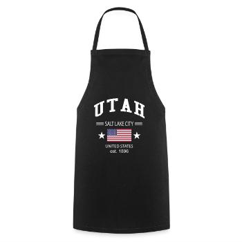 Utah - Cooking Apron - black - Front - AI Model Male 185 dark (185cm)