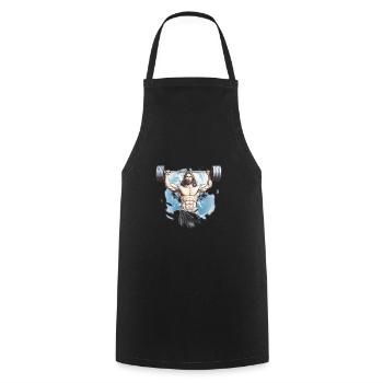 Jésus L’ultime Jésus rétro soulevé de terre - Tablier de cuisine - noir - Devant - AI Model Male 185 dark (185cm)