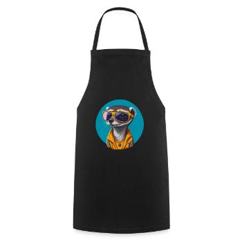 Cool Look Meerkat | Sonnenbrillen Erdmännchen - Kochschürze - Schwarz - Vorne - AI Model Male 185 dark (185cm)