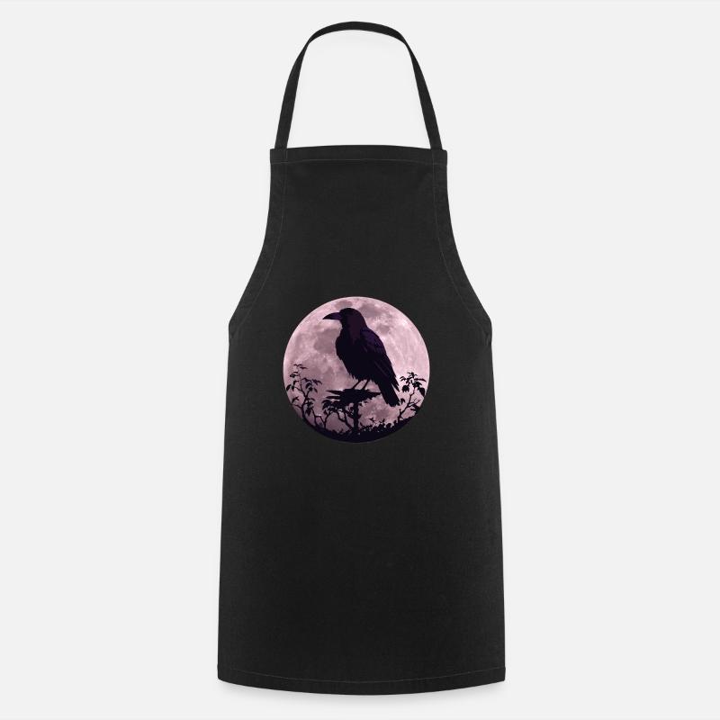 Ravn i fuldmånelys - Forklæde - sort