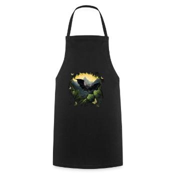 Bat Animal Lovers Nature Rainforest Jungle - Cooking Apron - black - Front - AI Model Male 185 dark (185cm)