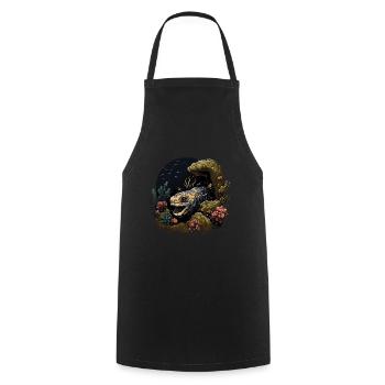 moray eel corals sea ocean marine life animals - Cooking Apron - black - Front - AI Model Male 185 dark (185cm)