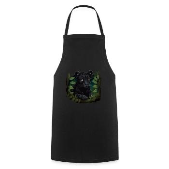 Black Baby Jaguar Wildcat Africa Wilderness - Cooking Apron - black - Front - AI Model Male 185 dark (185cm)