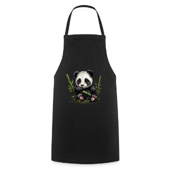 Panda Bear Bamboo Panda Baby - Cooking Apron - black - Front - AI Model Male 185 dark (185cm)