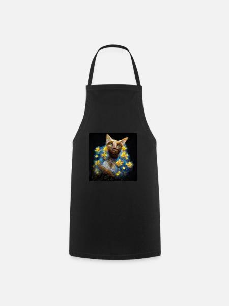 Katze - Engel - Transformation - Kochschürze - Schwarz