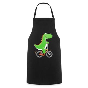 Crocodile with Bike Alligator Cyclist Bike - Cooking Apron - black - Front - AI Model Male 185 dark (185cm)