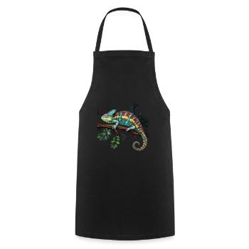 Chameleon Branch Reptiles - Cooking Apron - black - Front - AI Model Male 185 dark (185cm)