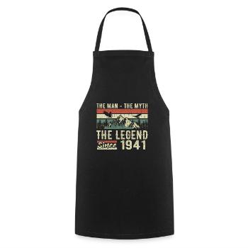 Retro 1941 Vintage - Cadeau D’anniversaire 1941 - Tablier de cuisine - noir - Devant - AI Model Male 185 dark (185cm)