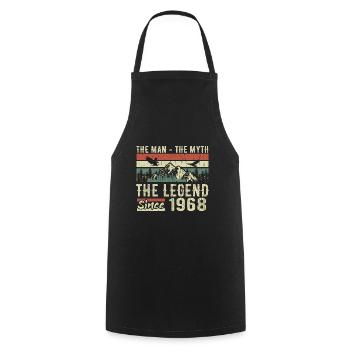 Retro 1968 Vintage - Cadeau D’anniversaire 1968 - Tablier de cuisine - noir - Devant - AI Model Male 185 dark (185cm)