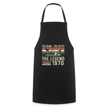 Retro 1970 Vintage - Cadeau D’anniversaire 1970 - Tablier de cuisine - noir - Devant - AI Model Male 185 dark (185cm)