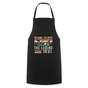 Retro 1931 Vintage - Cadeau D’anniversaire 1931 - Tablier de cuisine - noir - Devant - AI Model Male 185 dark (185cm)