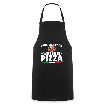 Pizzabäcker Papa macht die weltbeste Pizza - Kochschürze - Schwarz - Vorne - AI Model Male 185 dark (185cm)