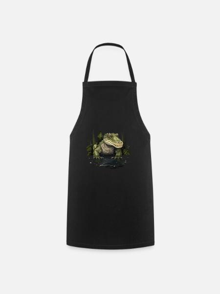 Crocodile Alligator Caïman Reptile - Tablier de cuisine - noir