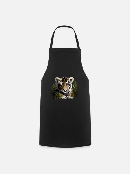 Baby Tiger Wildkatze Jungle - Kochschürze - Schwarz