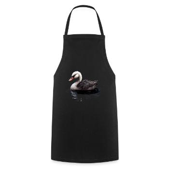 Oiseau cygne - Tablier de cuisine - noir - Devant - AI Model Male 185 dark (185cm)