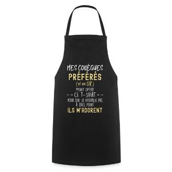 Collegues préférés en or et Départ entreprise - Tablier de cuisine - noir - Devant - AI Model Male 185 dark (185cm)