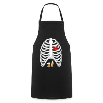 21 - Biere skeleton 2.png - Cooking Apron - black - Front - AI Model Male 185 dark (185cm)