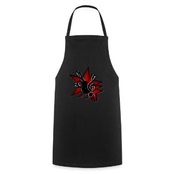 Clef de guitare étoilée - Tablier de cuisine - noir - Devant - AI Model Male 185 dark (185cm)