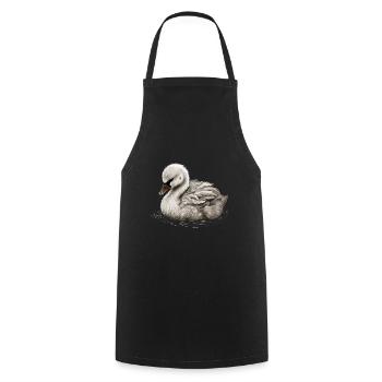 Bébé cygne Oiseau Poussin - Tablier de cuisine - noir - Devant - AI Model Male 185 dark (185cm)