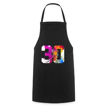NUMBER 30 HOCKEY 30TH BIRTHDAY - Cooking Apron - black - Front - AI Model Male 185 dark (185cm)