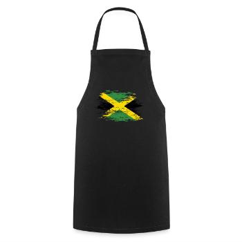Drapeau de la Jamaïque utilisé - Tablier de cuisine - noir - Devant - AI Model Male 185 dark (185cm)
