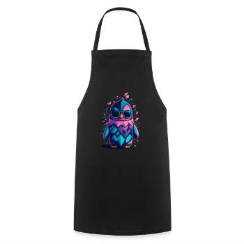 Pingouin cool mignon - Tablier de cuisine - noir - Devant - AI Model Male 185 dark (185cm)