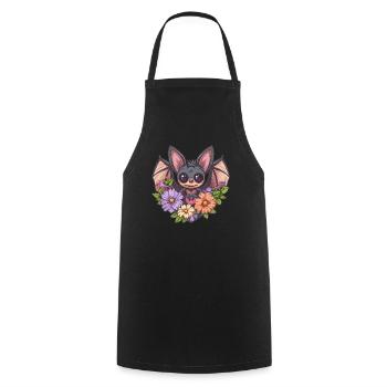 Bat with heart and flowers - Cooking Apron - black - Front - AI Model Male 185 dark (185cm)