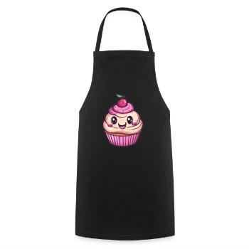 Süßer Cupcake mit Kirsche - Kochschürze - Schwarz - Vorne - AI Model Male 185 dark (185cm)