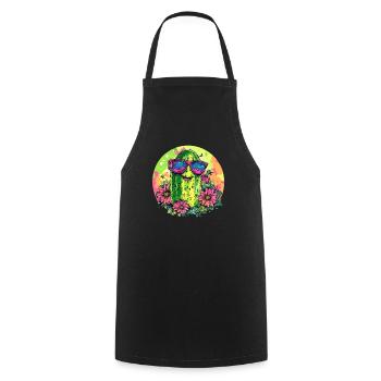 Cool cucumber friend - Cooking Apron - black - Front - AI Model Male 185 dark (185cm)