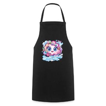 Happy Flower Cloud - Cooking Apron - black - Front - AI Model Male 185 dark (185cm)