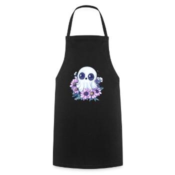 Geist mit Blumen - Kochschürze - Schwarz - Vorne - AI Model Male 185 dark (185cm)