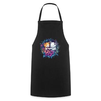 Cuddling kittens - Cooking Apron - black - Front - AI Model Male 185 dark (185cm)