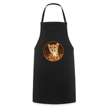Cheetah in the flower field - Cooking Apron - black - Front - AI Model Male 185 dark (185cm)