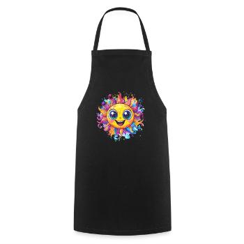 Soleil éclatant - Tablier de cuisine - noir - Devant - AI Model Male 185 dark (185cm)