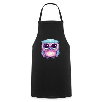 Hibou pastel mignon - Tablier de cuisine - noir - Devant - AI Model Male 185 dark (185cm)