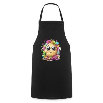 Fleur de patate heureuse - Tablier de cuisine - noir - Devant - AI Model Male 185 dark (185cm)